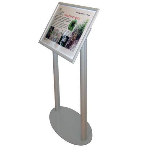 Snap frame angled stand with A2 museum poster